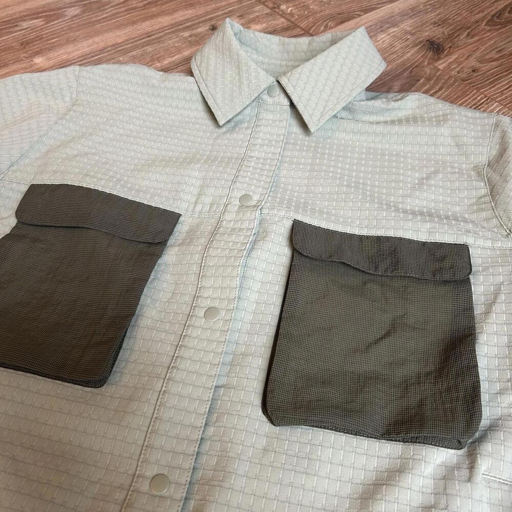 Lululemon Women’s Grid Fleece Hiking Overshirt In Laurel Green Medium Olive 2 - Picture 3 of 9